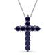 1 - Abella Blue Sapphire Cross Pendant 