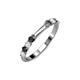 2 - Alicia 2.60 mm White Sapphire and Black Diamond Wedding Band 