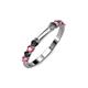 2 - Alicia 2.60 mm Pink Tourmaline and Black Diamond Wedding Band 