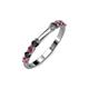 2 - Alicia 2.60 mm Rhodolite Garnet and Black Diamond Wedding Band 