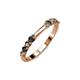 2 - Alicia 2.60 mm Smoky Quartz and Black Diamond Wedding Band 