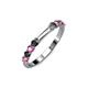 2 - Alicia 2.60 mm Pink Sapphire and Black Diamond Wedding Band 