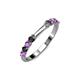 2 - Alicia 2.60 mm Amethyst and Black Diamond Wedding Band 