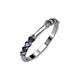 2 - Alicia 2.60 mm Iolite and Black Diamond Wedding Band 