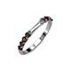 2 - Alicia 2.60 mm Red Garnet and Black Diamond Wedding Band 