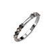 2 - Alicia 2.60 mm Smoky Quartz and Black Diamond Wedding Band 