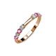 3 - Alicia 2.60 mm Pink Sapphire and Diamond 8 Stone Wedding Band 