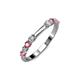 3 - Alicia 2.60 mm Pink Tourmaline and Diamond 8 Stone Wedding Band 