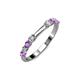 3 - Alicia 2.60 mm Amethyst and Diamond 8 Stone Wedding Band 