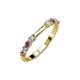 3 - Alicia 2.60 mm Rhodolite Garnet and Diamond 8 Stone Wedding Band 