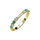 3 - Alicia 2.60 mm Emerald and Diamond 8 Stone Wedding Band 