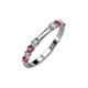 3 - Alicia 2.60 mm Ruby and Diamond 8 Stone Wedding Band 