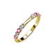 3 - Alicia 2.60 mm Pink Sapphire and Diamond 8 Stone Wedding Band 