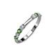 3 - Alicia 2.60 mm Green Garnet and Diamond 8 Stone Wedding Band 