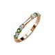 3 - Alicia 2.60 mm Green Garnet and Diamond 8 Stone Wedding Band 