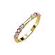 3 - Alicia 2.60 mm Pink Tourmaline and Diamond 8 Stone Wedding Band 
