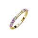 3 - Alicia 2.60 mm Amethyst and Diamond 8 Stone Wedding Band 
