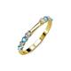 3 - Alicia 2.60 mm Blue Topaz and Diamond 8 Stone Wedding Band 