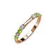 3 - Alicia 2.60 mm Peridot and Diamond 8 Stone Wedding Band 