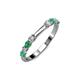 3 - Alicia 2.60 mm Emerald and Diamond 8 Stone Wedding Band 