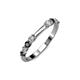 3 - Alicia 2.60 mm Black and White Diamond 8 Stone Wedding Band 