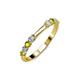 3 - Alicia 2.60 mm Yellow and White Diamond 8 Stone Wedding Band 