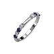 3 - Alicia 2.60 mm Blue Sapphire and Diamond 8 Stone Wedding Band 