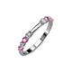 3 - Alicia 2.60 mm Pink Sapphire and Diamond 8 Stone Wedding Band 
