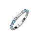 3 - Alicia 2.60 mm Blue Topaz and Diamond 8 Stone Wedding Band 