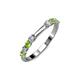 3 - Alicia 2.60 mm Peridot and Diamond 8 Stone Wedding Band 