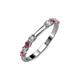 3 - Alicia 2.60 mm Rhodolite Garnet and Diamond 8 Stone Wedding Band 