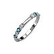 3 - Alicia 2.60 mm London Blue Topaz and Diamond 8 Stone Wedding Band 