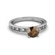 4 - Niah Classic 6.50 mm Round Smoky Quartz Solitaire Engagement Ring 