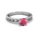 4 - Niah Classic 6.50 mm Round Rhodolite Garnet Solitaire Engagement Ring 