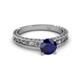 4 - Florie Classic 6.00 mm Round Blue Sapphire Solitaire Engagement Ring 