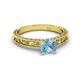4 - Florie Classic 6.50 mm Round Aquamarine Solitaire Engagement Ring 