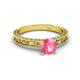 4 - Florie Classic 6.50 mm Round Pink Tourmaline Solitaire Engagement Ring 