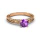 4 - Florie Classic 6.50 mm Round Amethyst Solitaire Engagement Ring 