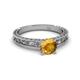 4 - Florie Classic 6.50 mm Round Citrine Solitaire Engagement Ring 