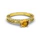 4 - Florie Classic 6.50 mm Round Citrine Solitaire Engagement Ring 