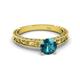 4 - Florie Classic 6.50 mm Round London Blue Topaz Solitaire Engagement Ring 