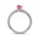 5 - Florie Classic 6.50 mm Round Pink Tourmaline Solitaire Engagement Ring 