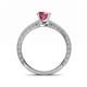 5 - Florie Classic 6.50 mm Round Rhodolite Garnet Solitaire Engagement Ring 