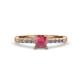 4 - Amra Princess Cut Rhodolite Garnet and Diamond Engagement Ring 