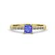 4 - Amra Princess Cut Tanzanite and Diamond Engagement Ring 