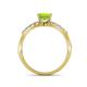 6 - Amra Princess Cut Peridot and Diamond Engagement Ring 