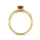 6 - Amra Princess Cut Rhodolite Garnet and Diamond Engagement Ring 