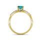 6 - Amra Princess Cut London Blue Topaz and Diamond Engagement Ring 