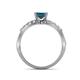 6 - Amra Princess Cut Blue Topaz and Diamond Engagement Ring 
