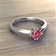 3 - Isla 5.00 mm Round  Pink Tourmaline Solitaire Engagement Ring  